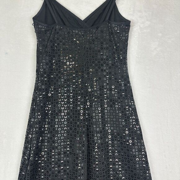 RAMPAGE VTG DRESS Womens Small Sequin Sparkle Midi High Low Whimsigoth Y2K USA - Picture 5 of 8